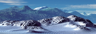 Mountain landscape in Winter.