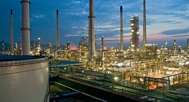 Oil refinery in full operation during the night, Ao udom, Chonburi province, Thailand